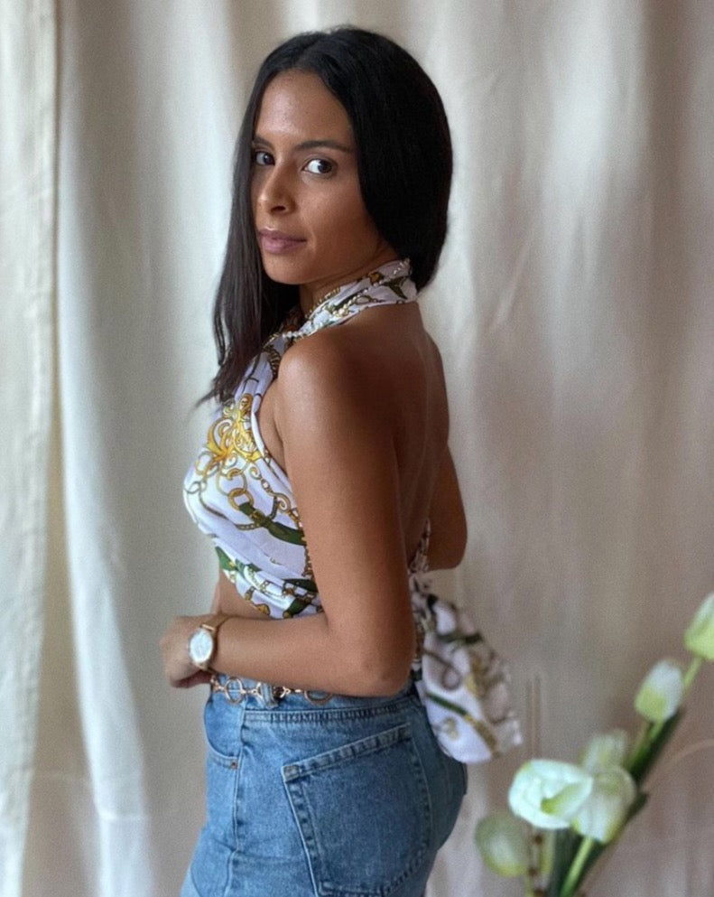 Gold Scarf Top