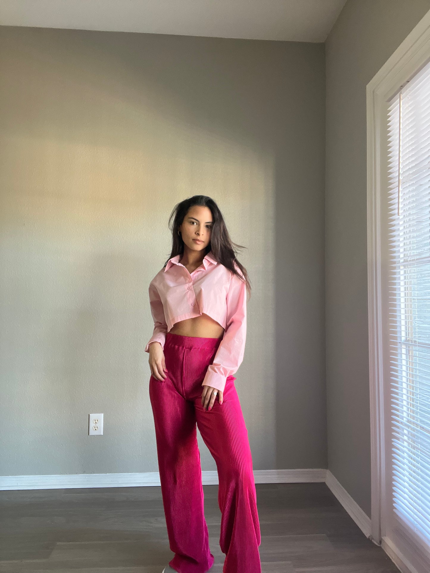HOT PINK PLEATED PANT