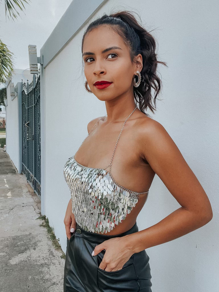 SILVER CHAIN TOP