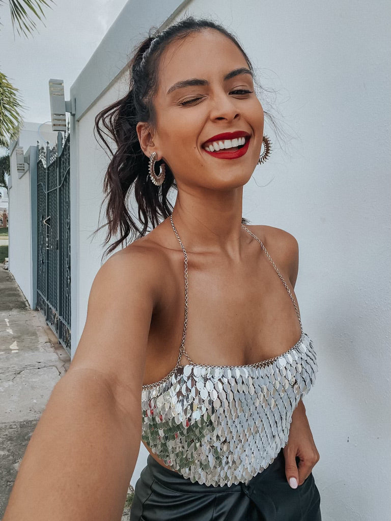 SILVER CHAIN TOP