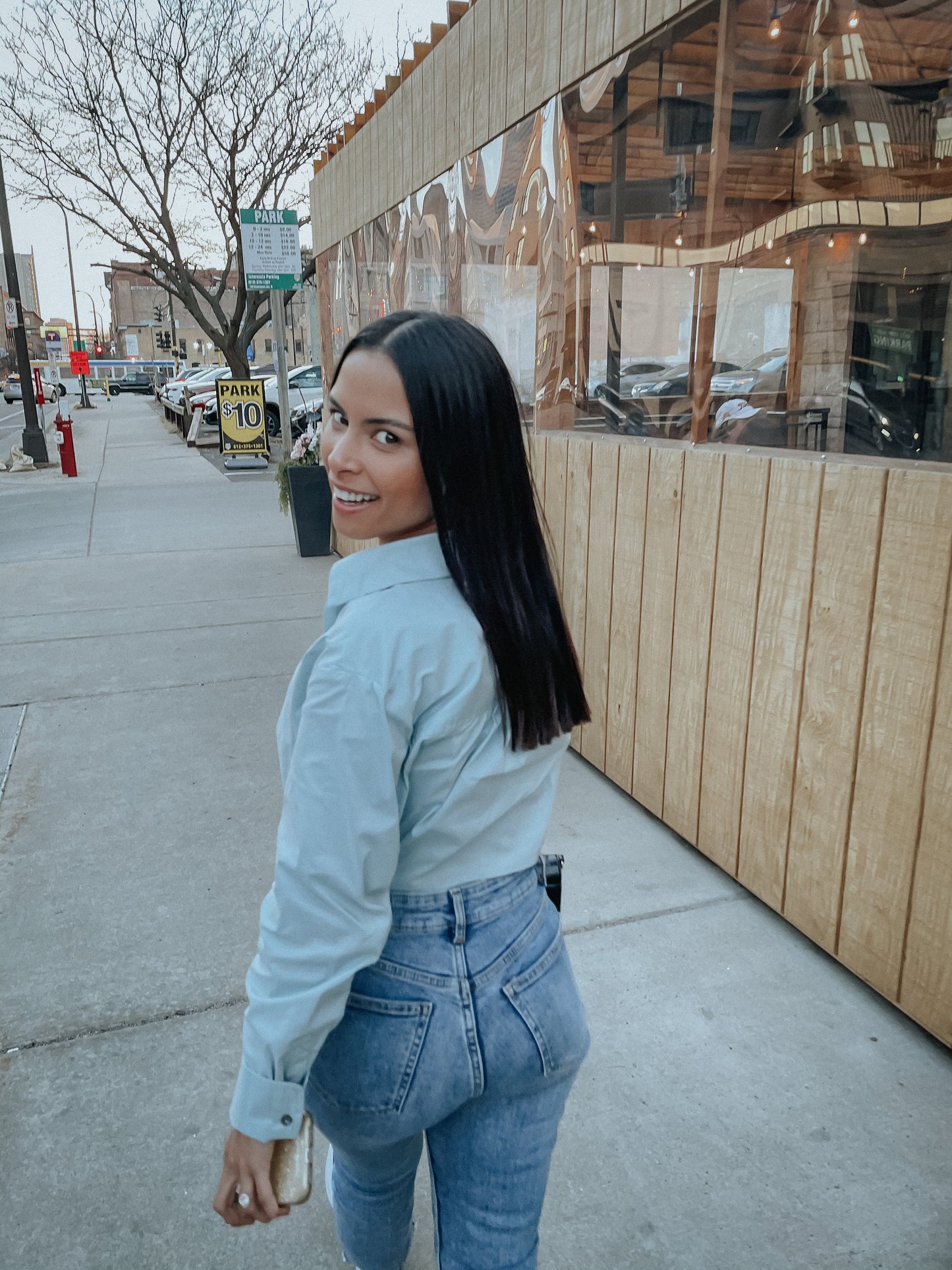 Collared Cropped Blouse