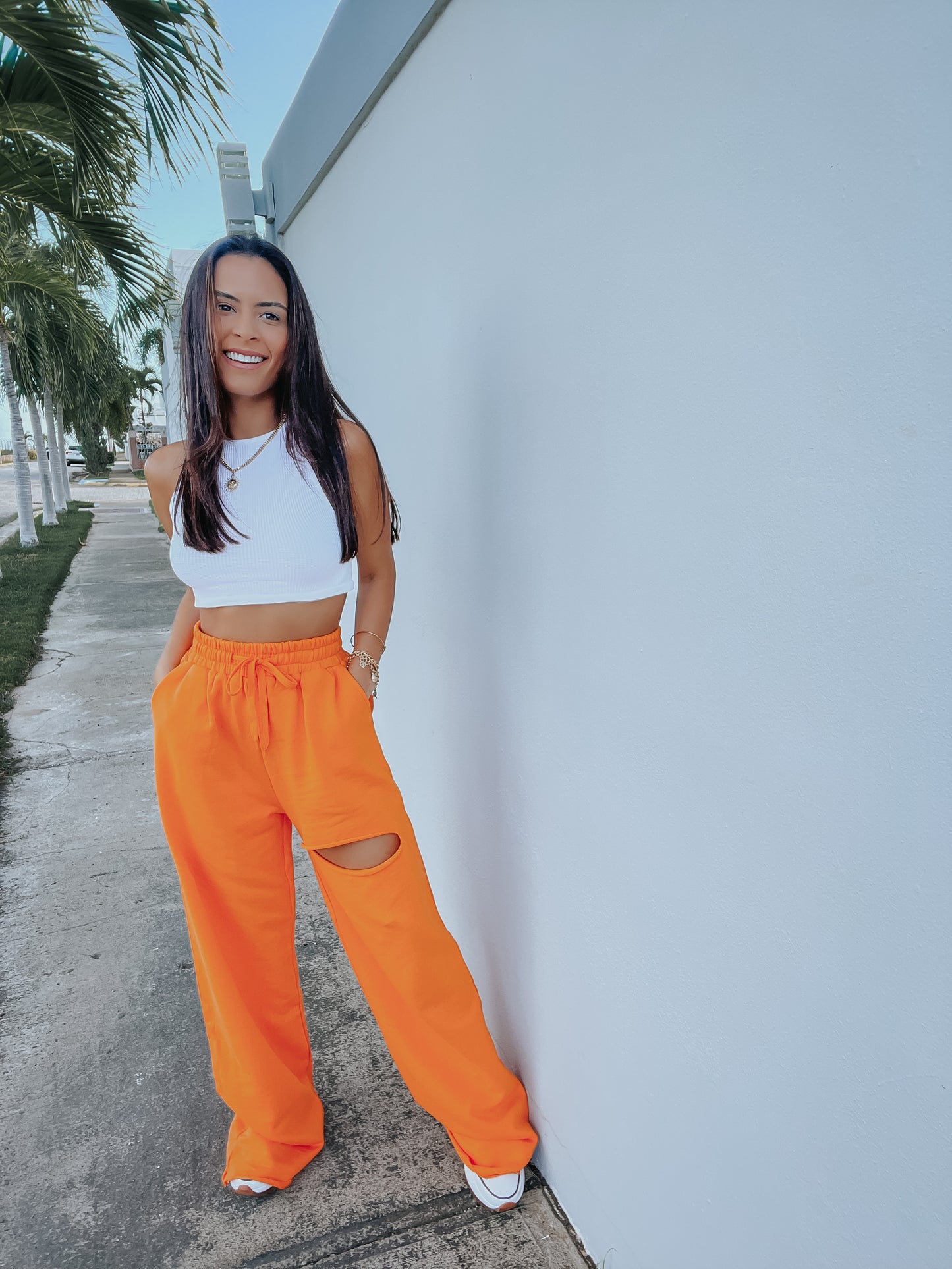 ORANGE FRENCH TERRY PANT
