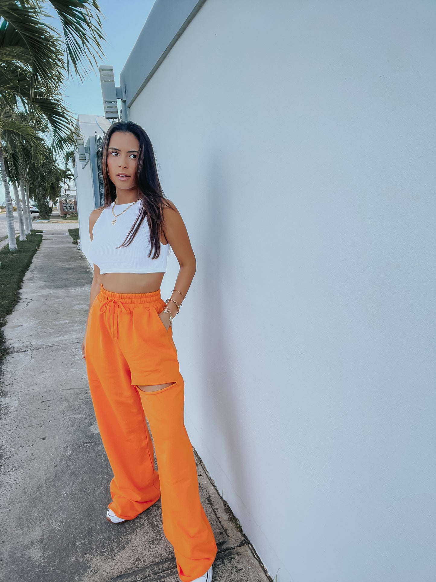 ORANGE FRENCH TERRY PANT