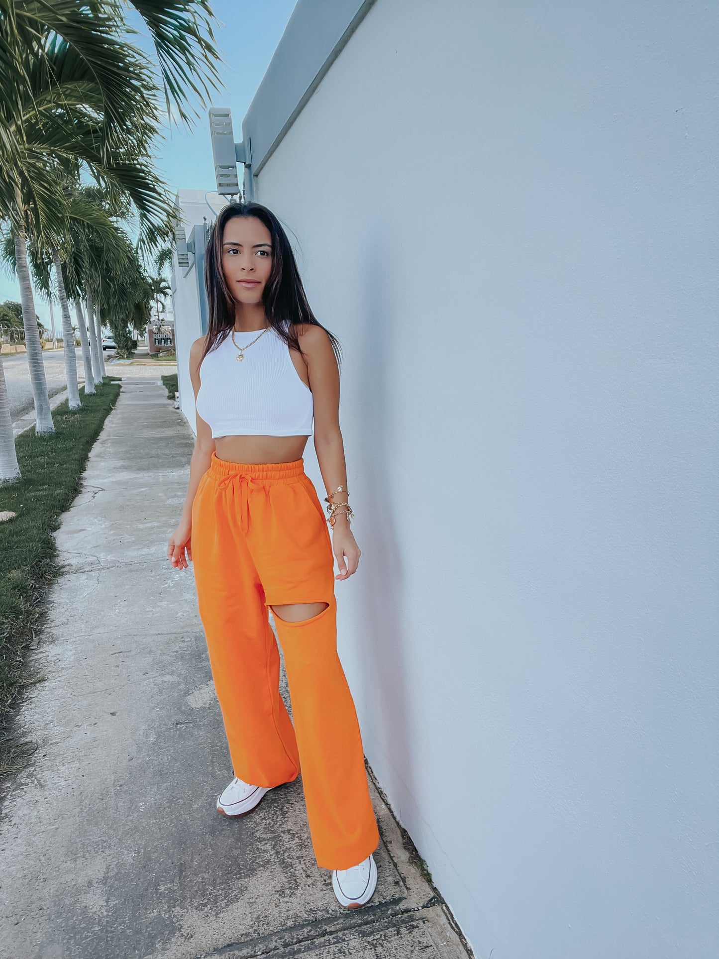 ORANGE FRENCH TERRY PANT