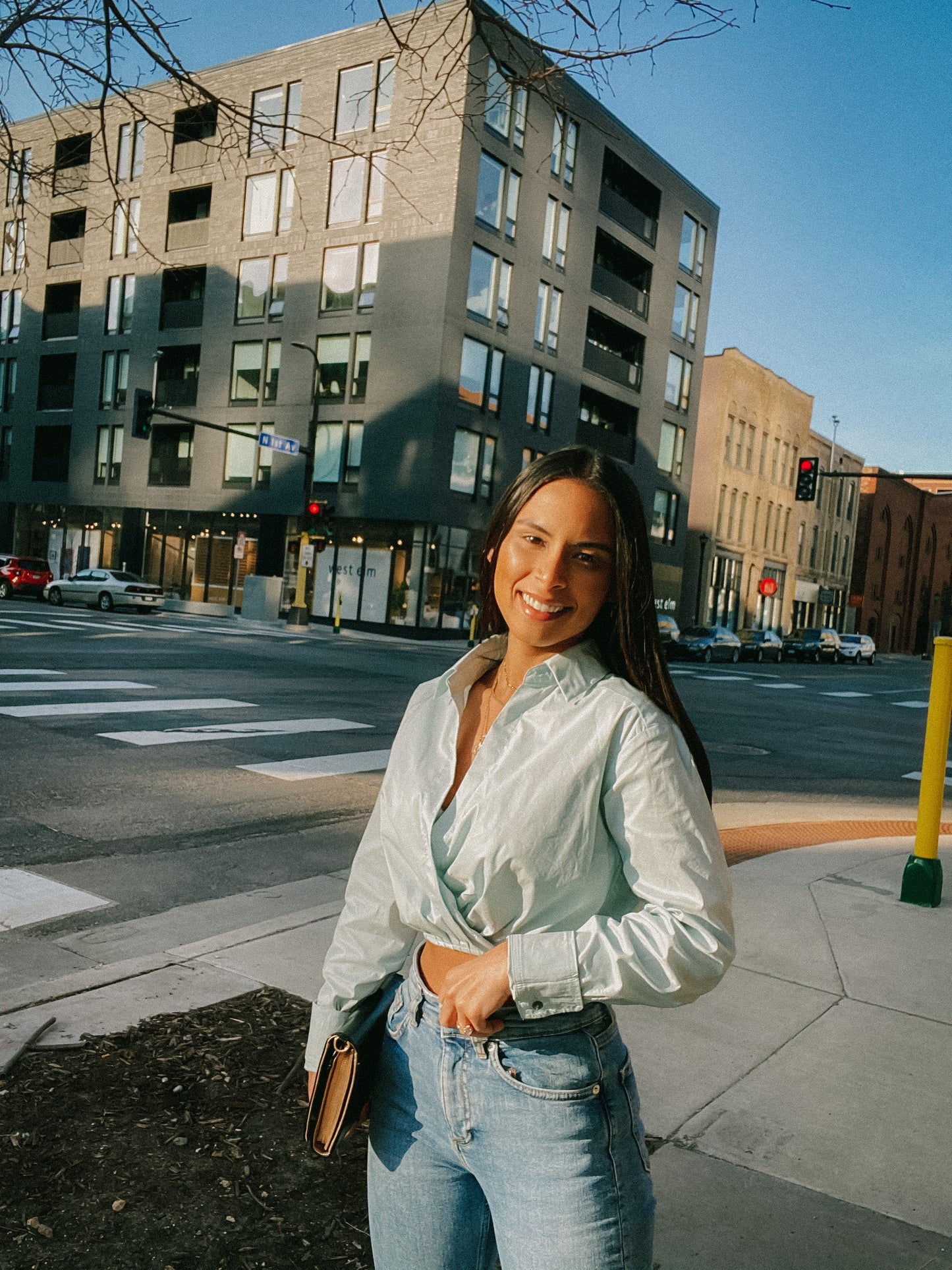 Collared Cropped Blouse