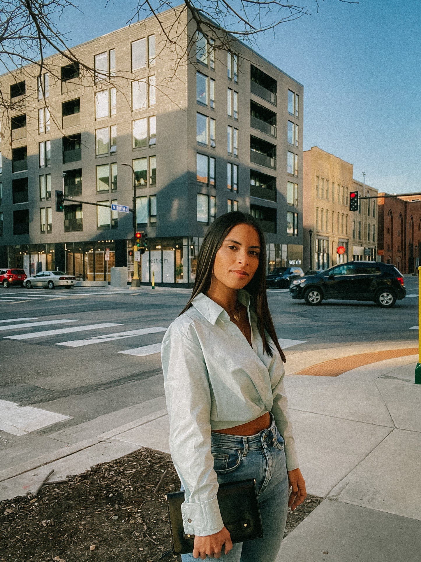 Collared Cropped Blouse