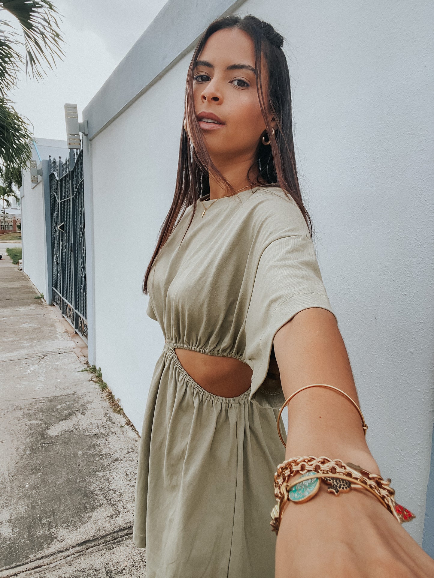 CUTOUT SHIRT DRESS