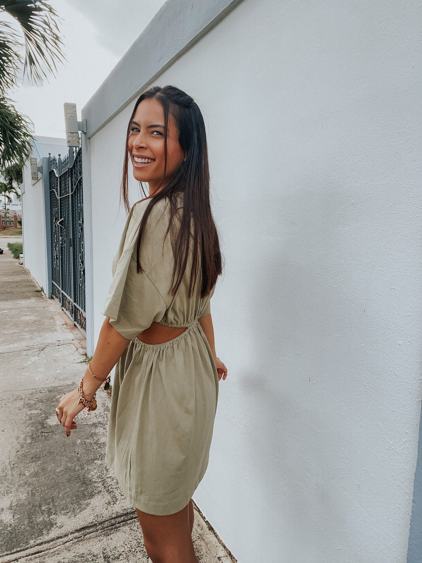 CUTOUT SHIRT DRESS