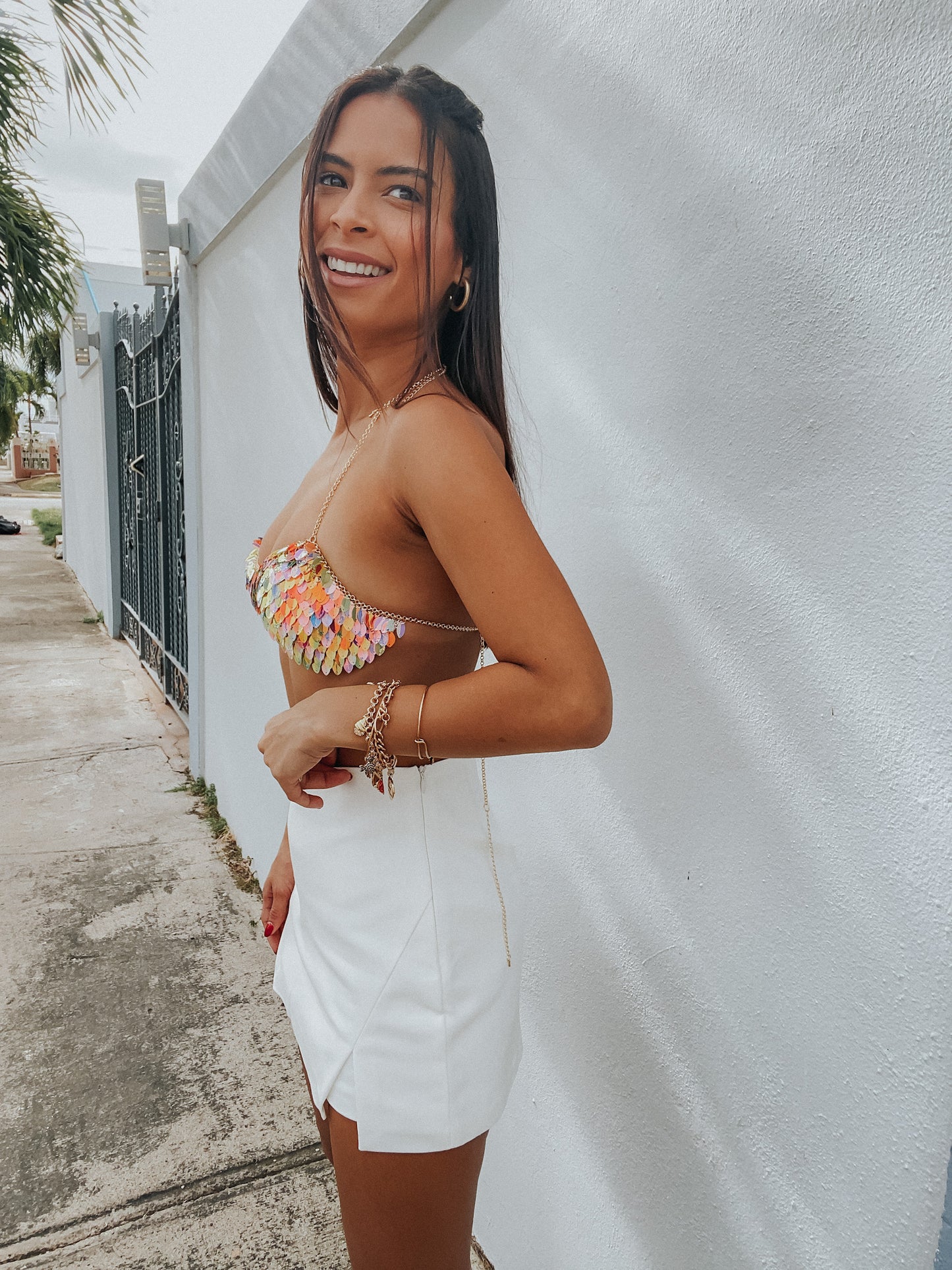 WHITE SKORT