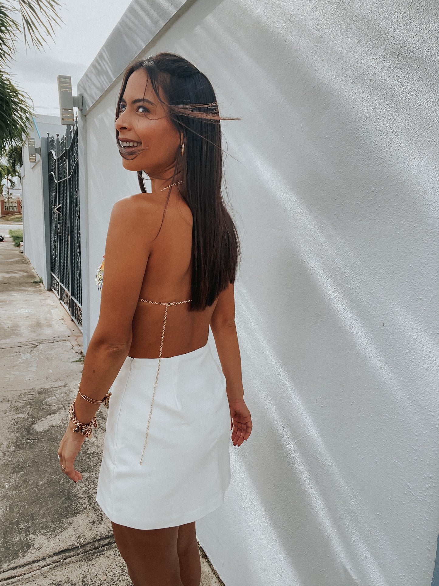 WHITE SKORT