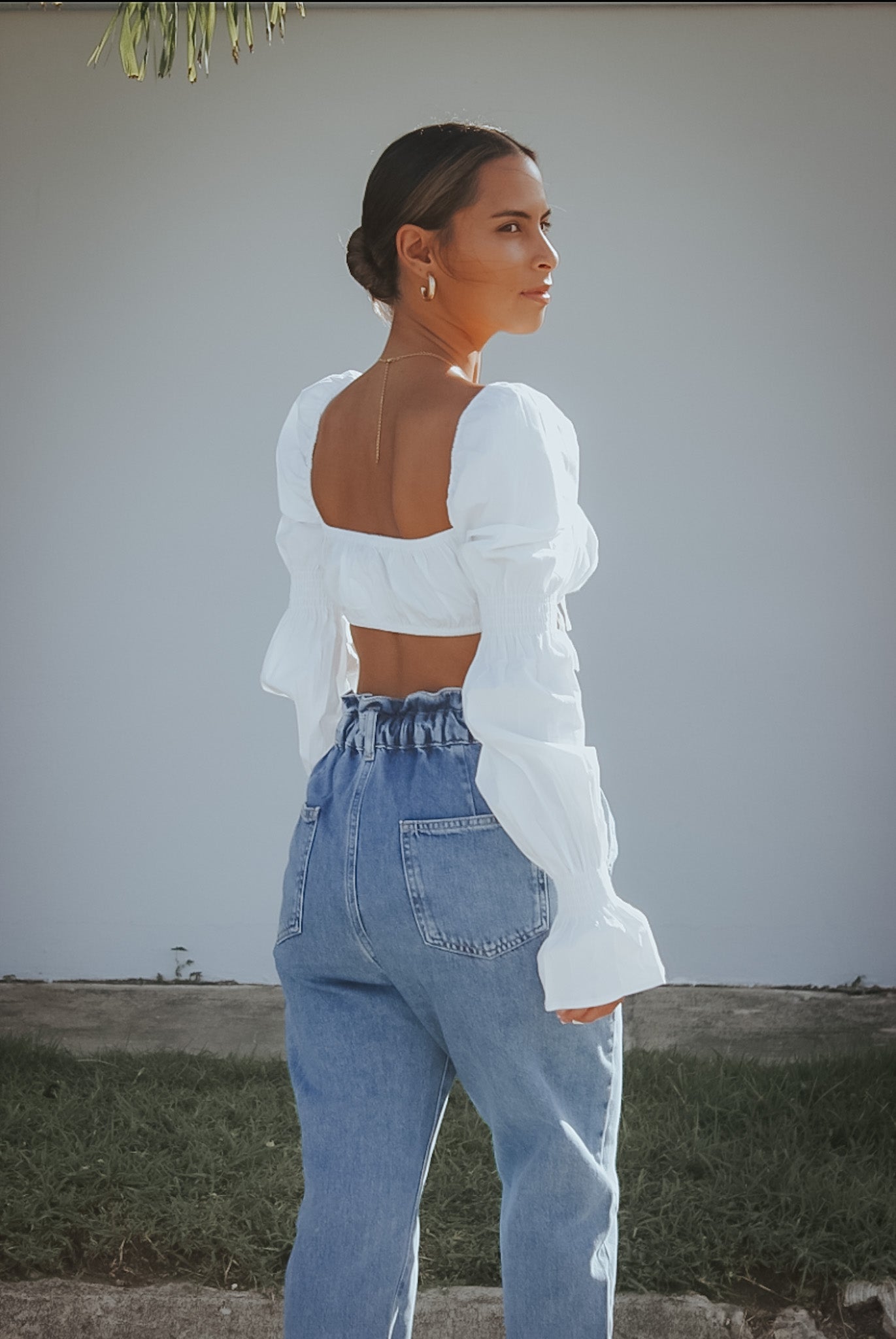 POPLIN TIED CROP
