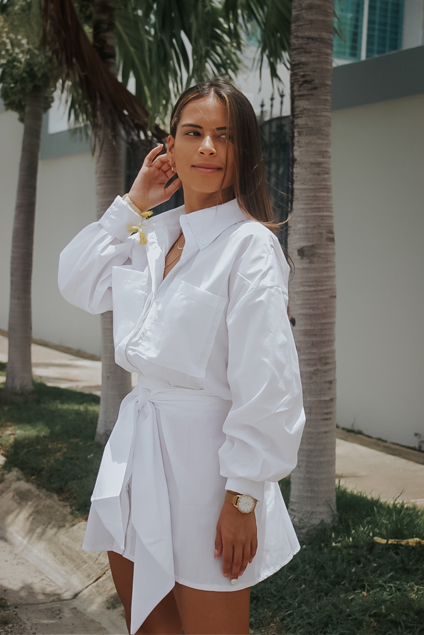 BUTTON DOWN SHIRT DRESS
