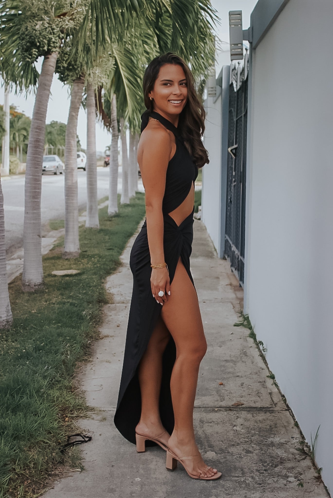 SLIT HALTER MAXI DRESS
