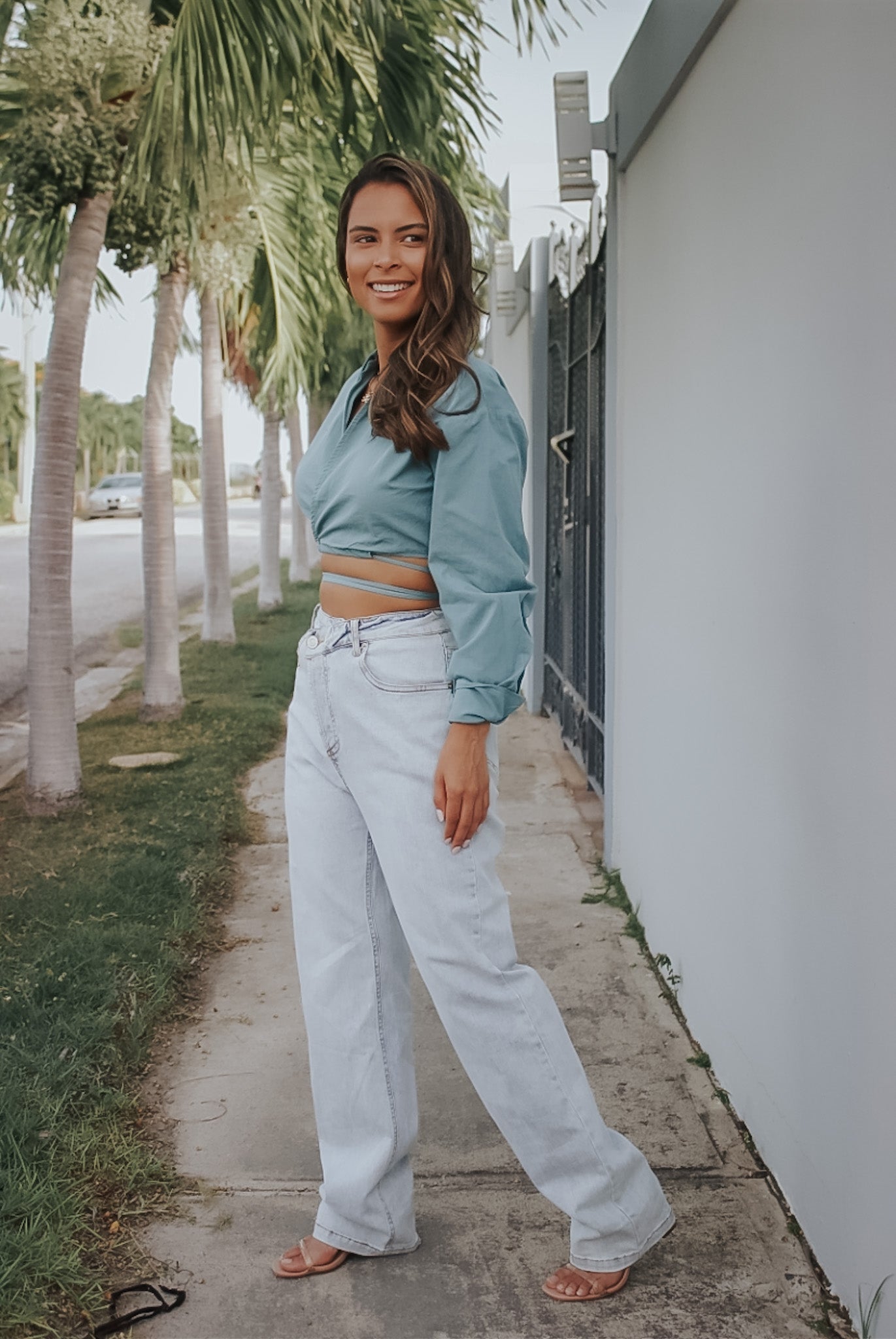 TEAL COLLAR TOP
