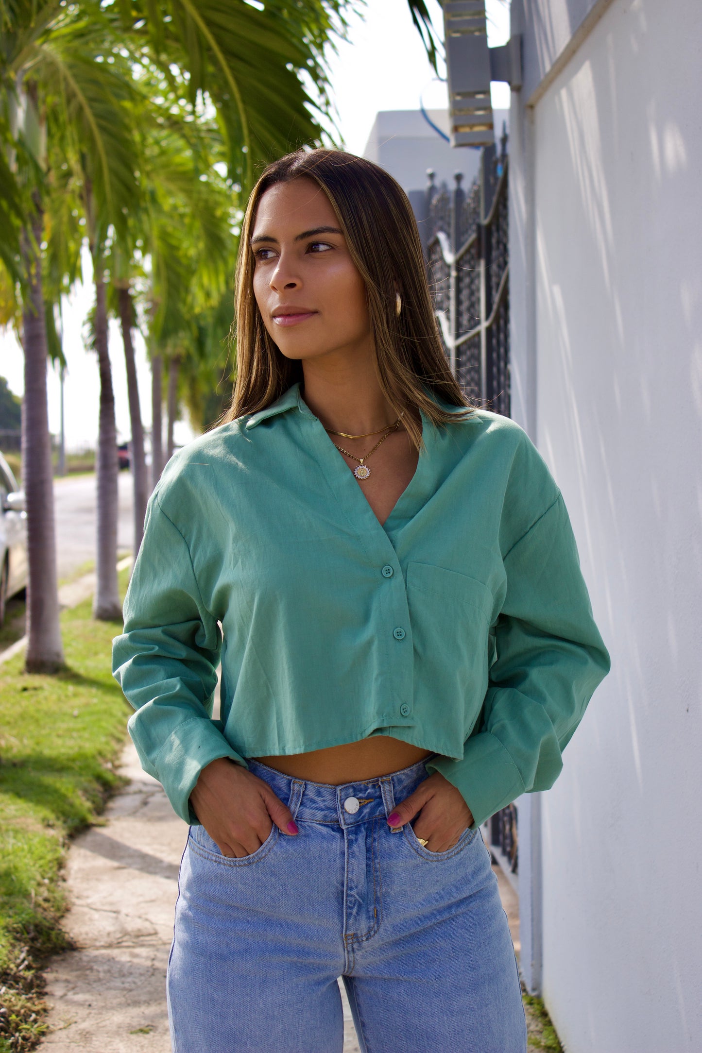 SEA FOAM ASYMMETRIC TOP
