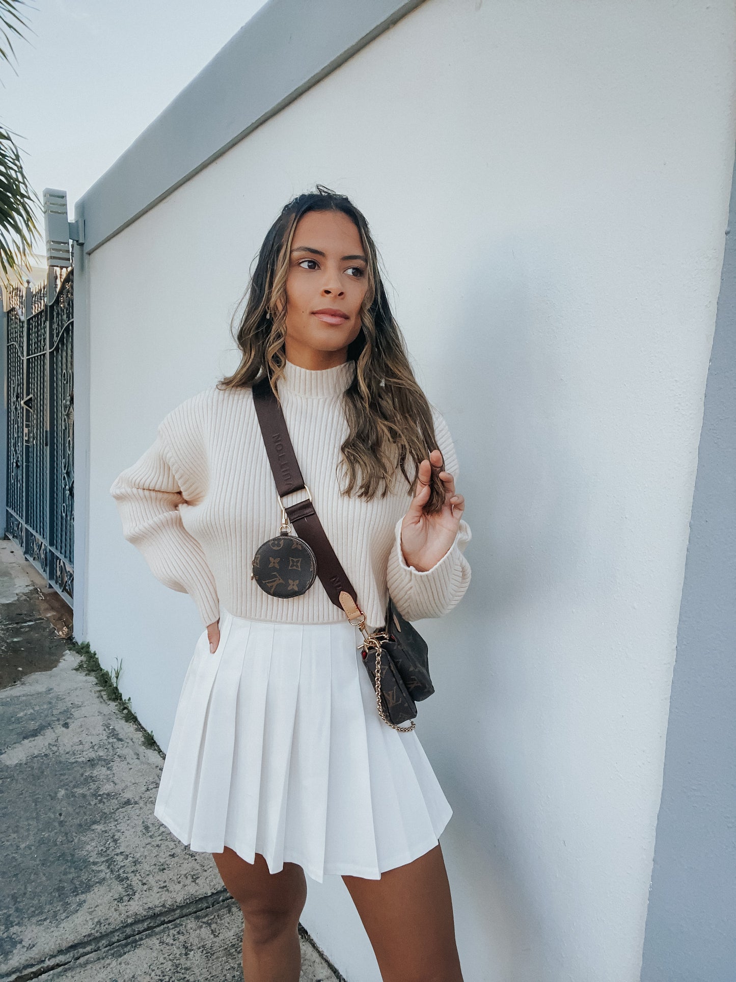 CREAM MOCK NECK SWEATER