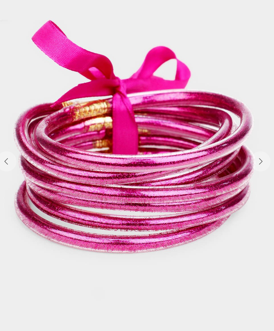 Fuchsia Jelly Bangles