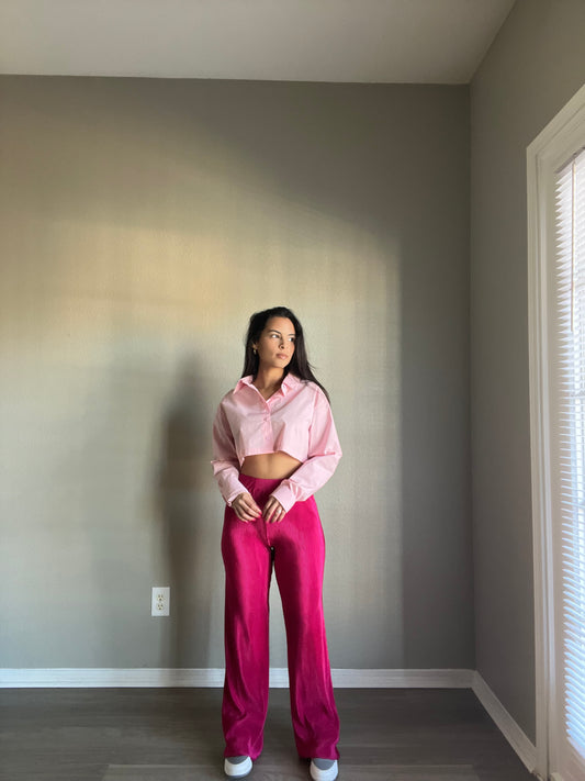HOT PINK PLEATED PANT