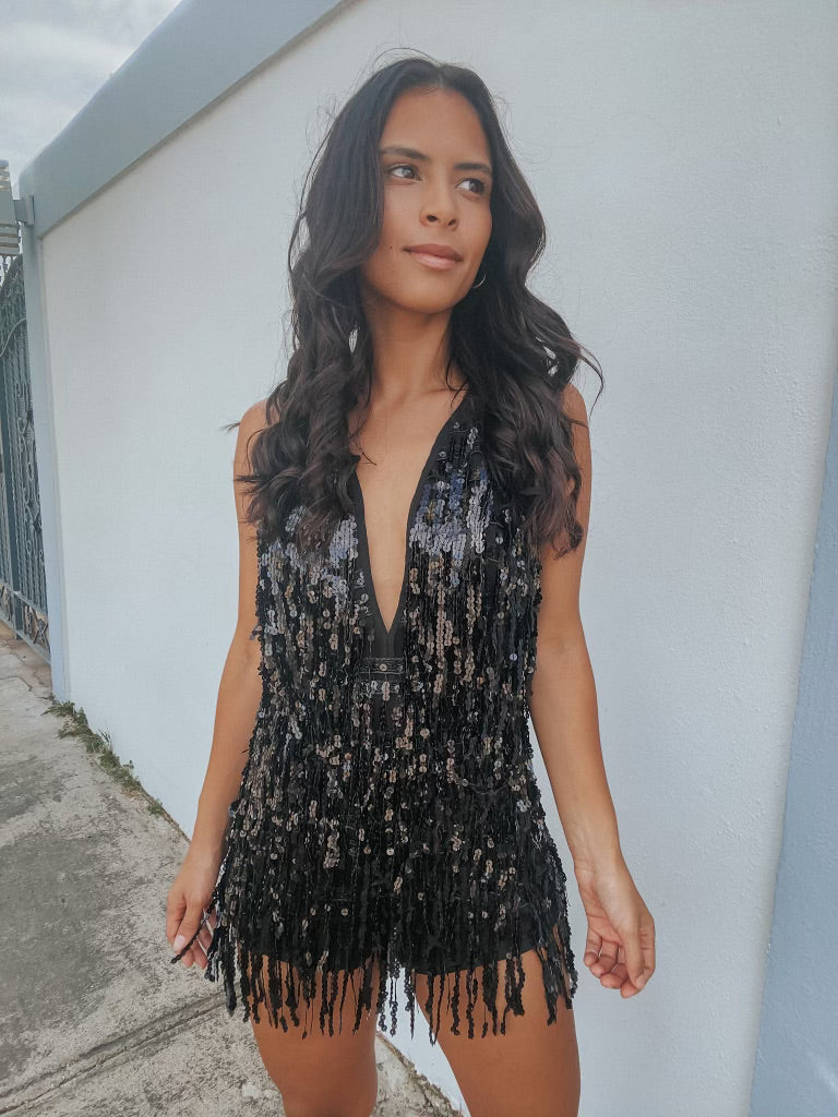 FRINGE SEQUIN ROMPER