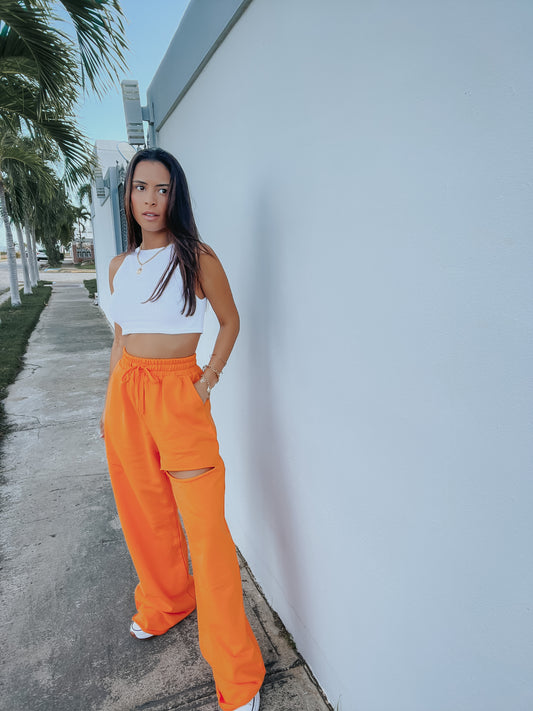 ORANGE FRENCH TERRY PANT