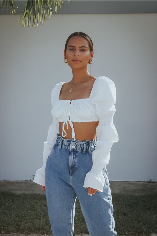 POPLIN TIED CROP