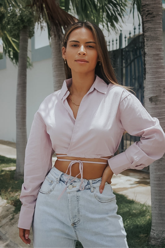 LAVENDER COLLAR TOP