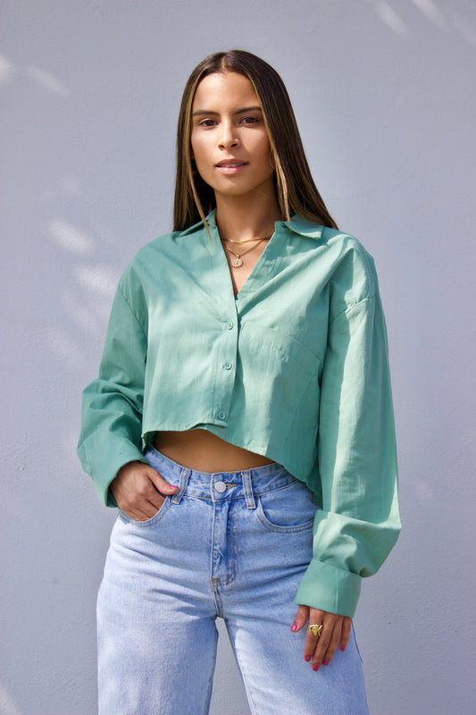 SEA FOAM ASYMMETRIC TOP